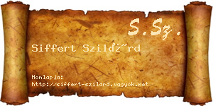 Siffert Szilárd névjegykártya